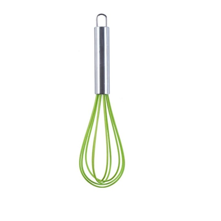 Tel termorezistent din inox și silicon, 25cm, argintiu/verde