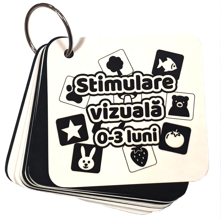 Stimulare vizuala (0-3 luni), set de 18 cartonase