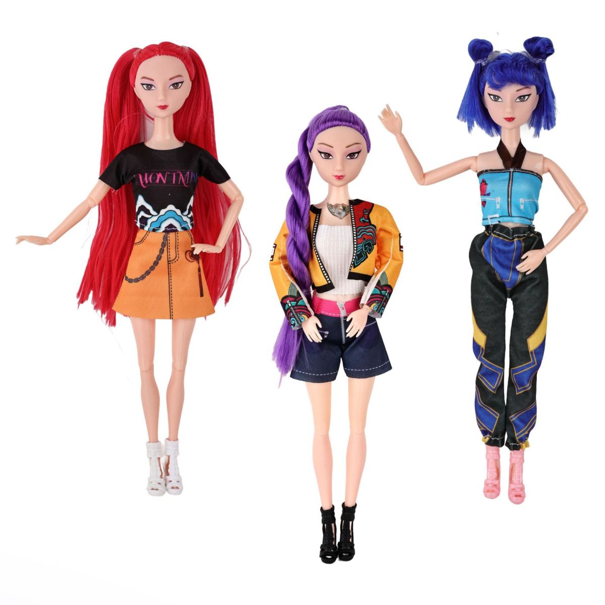 Set 3 papusi, K-POP Devil Hunter Girls, 3 piese, PVC, 16 cm – Mira
