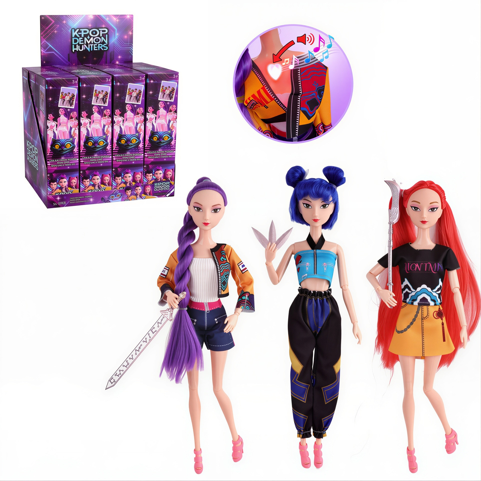 Set 3 papusi, K-POP Devil Hunter Girls, 3 piese, PVC, 16 cm – Mira