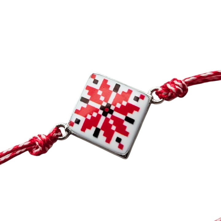 Bratara Martisor iMartisoare, traditional, rosu/negru
