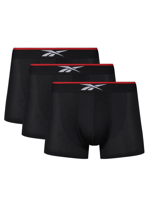 Set 3 perechi boxeri barbati Reebok, negru, bumbac, M INTL