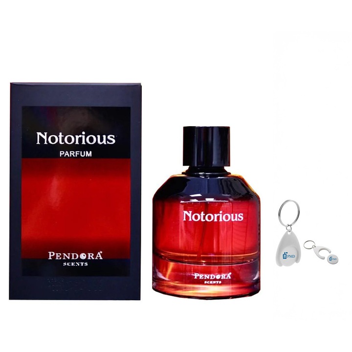 Apa de Parfum Notorious, Pendora Scents, Barbati, 100ml cu Breloc Personalizat "PMD"