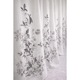 Копринена перде, със сив флорален модел, изработена на релса 400x250 см