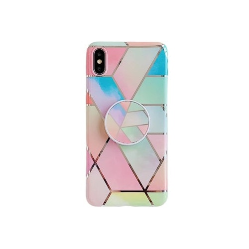 Husa protectie pentru Apple iPhone 11Pro Soft IMD TPU Marble Geometric Roz Suport inclus