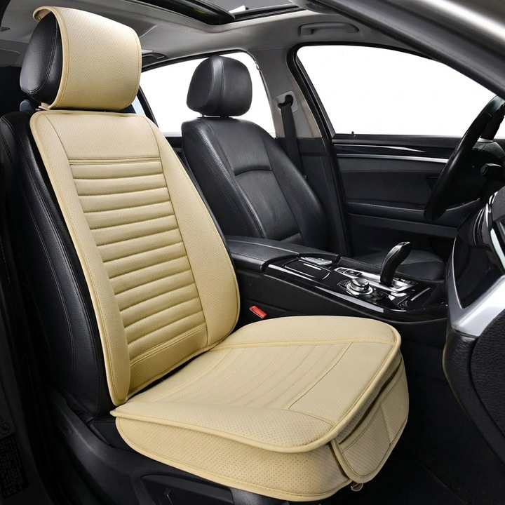 Husa scaun auto universala NextWave® pentru scaun fata, protectie scaun masina, taxi si ride sharing, antialunecare, impermeabila, material respirabil pentru toate sezoanele, piele PU premium, usor de curatat, culoare bej