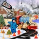 Електрически влаков комплект „ISP LikeSmart Classical Train“, реалистичен дим, дистанционно управление, контейнер за вода, звуци, светлини, 1 локомотив, 3 вагона, 3 възможности за сглобяване, червено/синьо