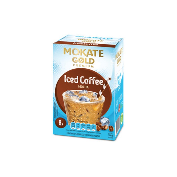 Cafea Iced Coffee Mokate, mocha, 120g, set 8 plicuri