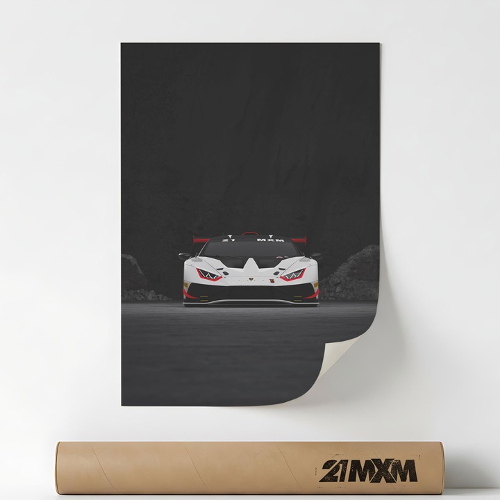Poster Auto Premium - Huracan GT3 EVO-2 07 – Design Minimalist, A4 (21 x 29.7 cm), Fara Rama