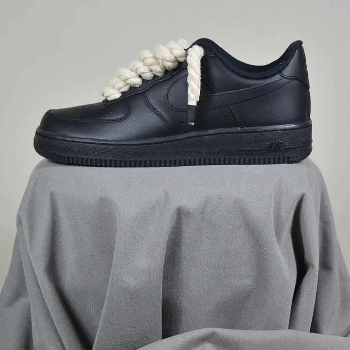 Pantofi Sport Nike Air Force 1 Low Custom, Bej/Negru, 38 EU