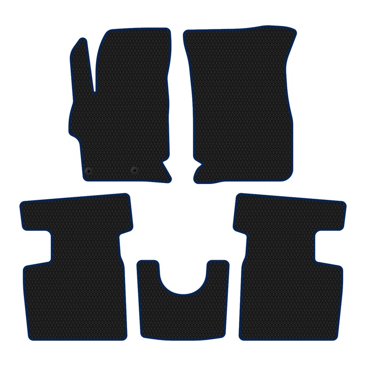 Set Covorase Auto dedicate Peugeot 301 I (2017–…) Sedan all seasons perfect compatibile, 5 piese, Albastru / Negru