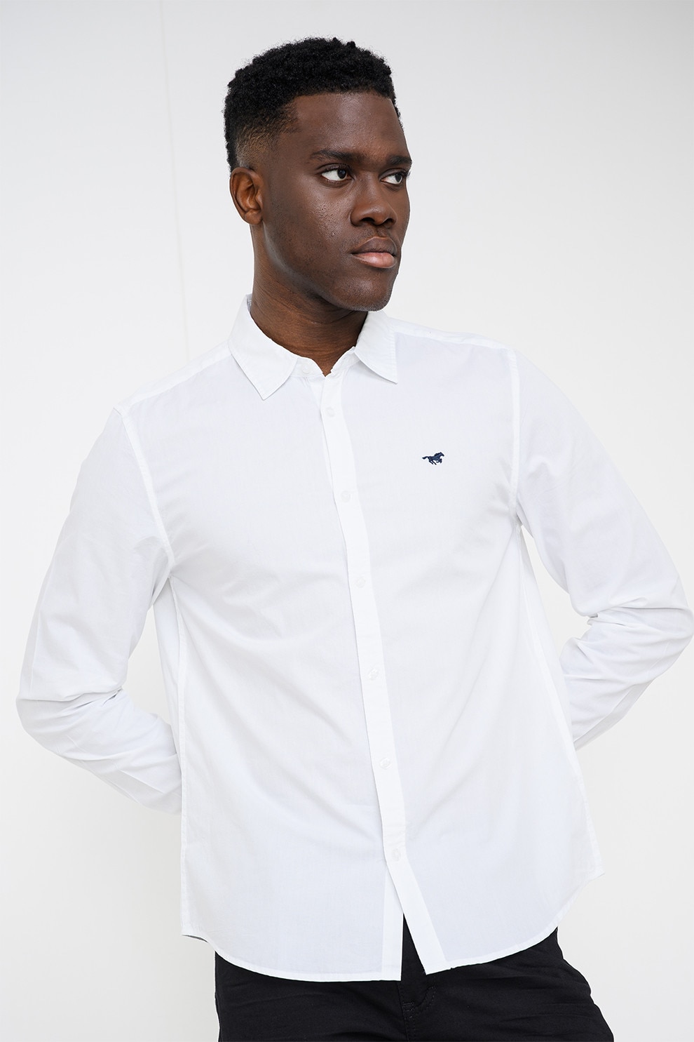 Mustang,Camasa slim fit de bumbac Canton, Alb optic, 2XL