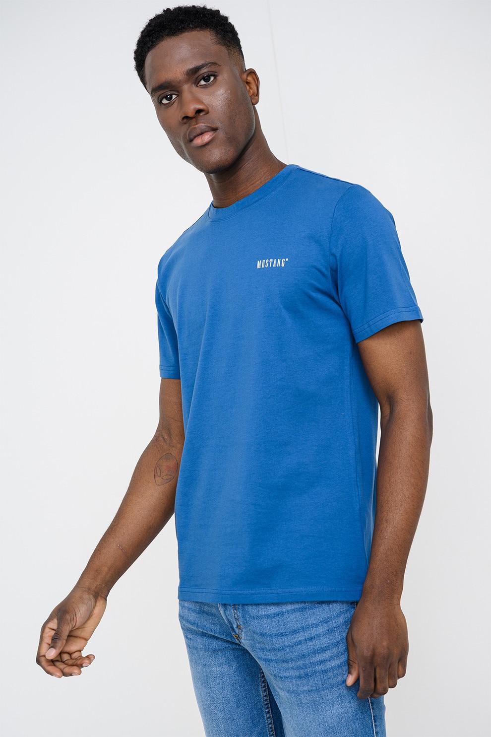 Mustang, Tricou cu logo Austin, Albastru electric, S