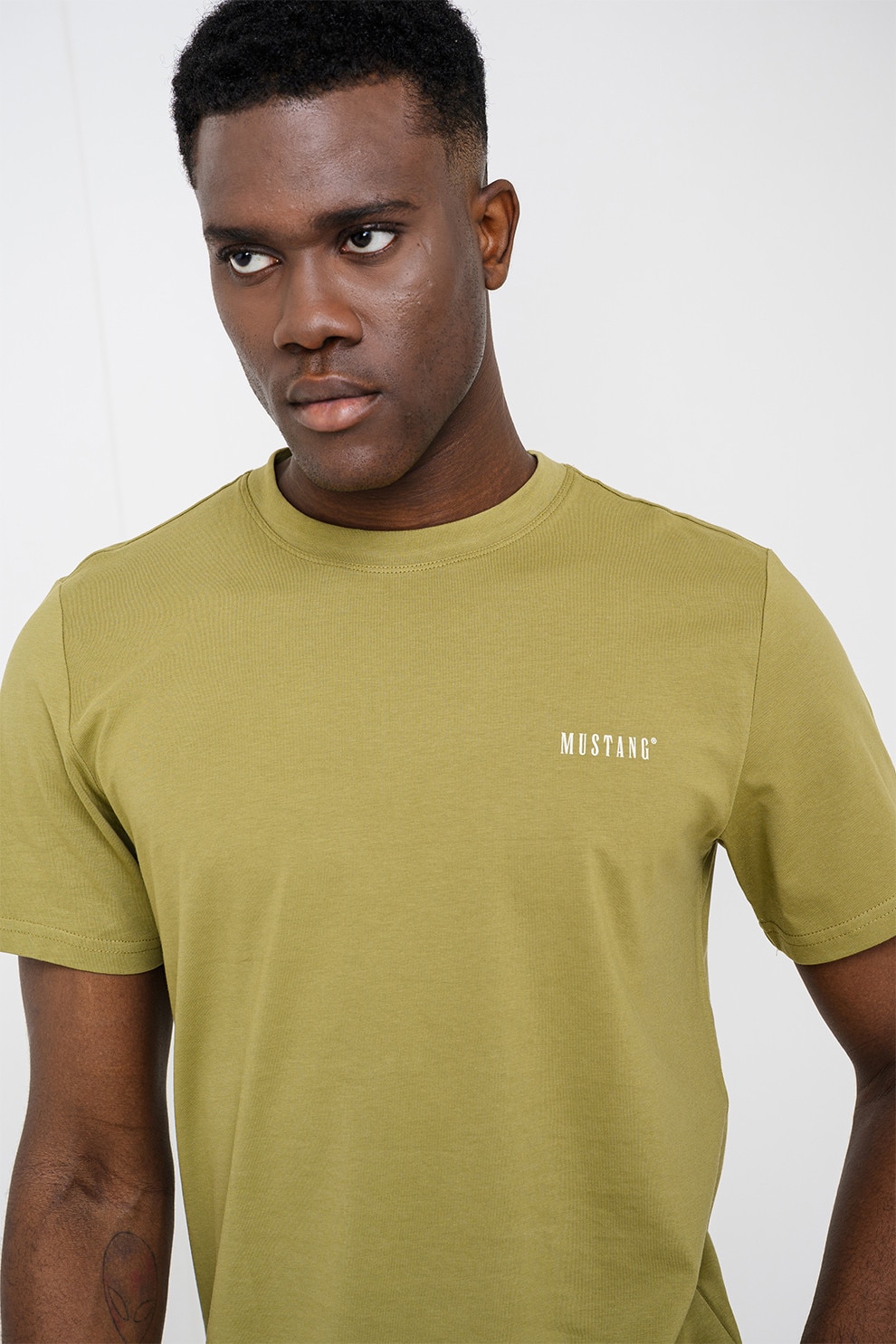 Mustang, Tricou cu logo Austin, Verde masliniu deschis, M