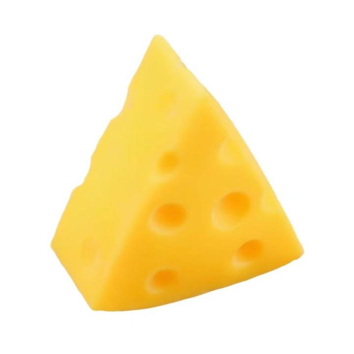 Stresszoldó játék, Sárga sajt háromszög, Aranyos design, Puha anyag, Relaxációs stresszoldás, Lassú visszatérés