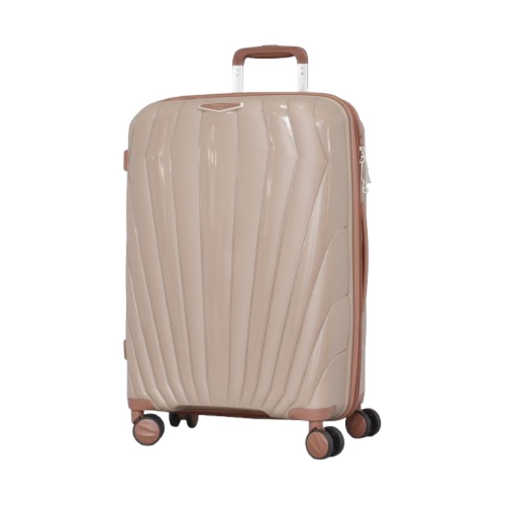 Куфар PERFECT++LINE PP 8011, Разширител, 65/44/27 см, Светлокафяв