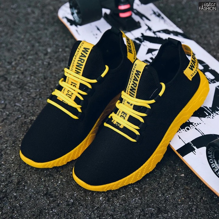 Pantofi sport "superfashion htms-47 black yellow"