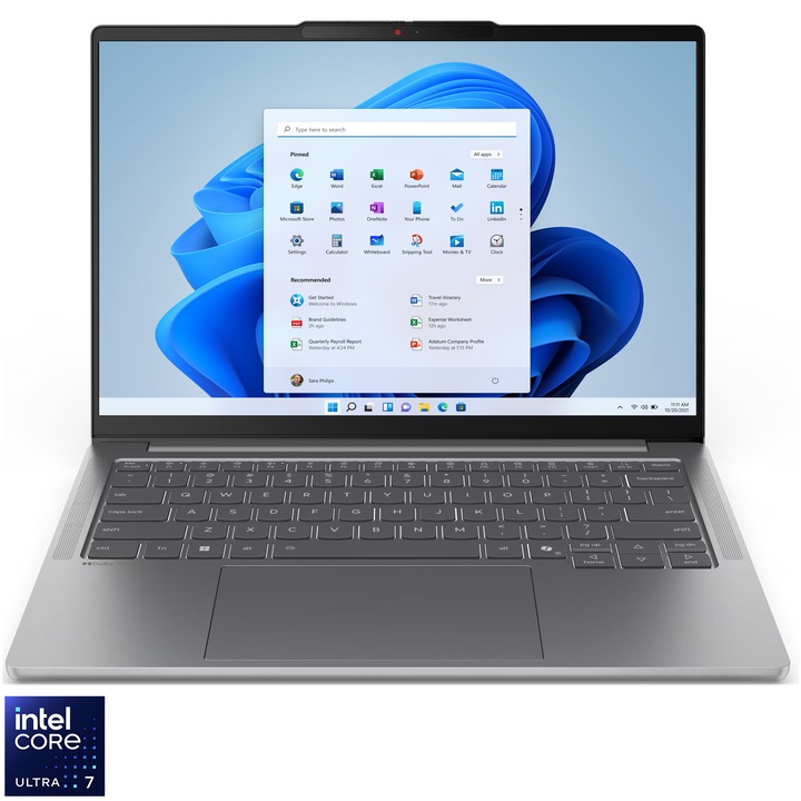 Laptop Lenovo IdeaPad Pro 5, 14'', 2.8K OLED 120Hz, Procesor Intel Core Ultra 7, 24GB, 1TB SSD, Luna Grey
