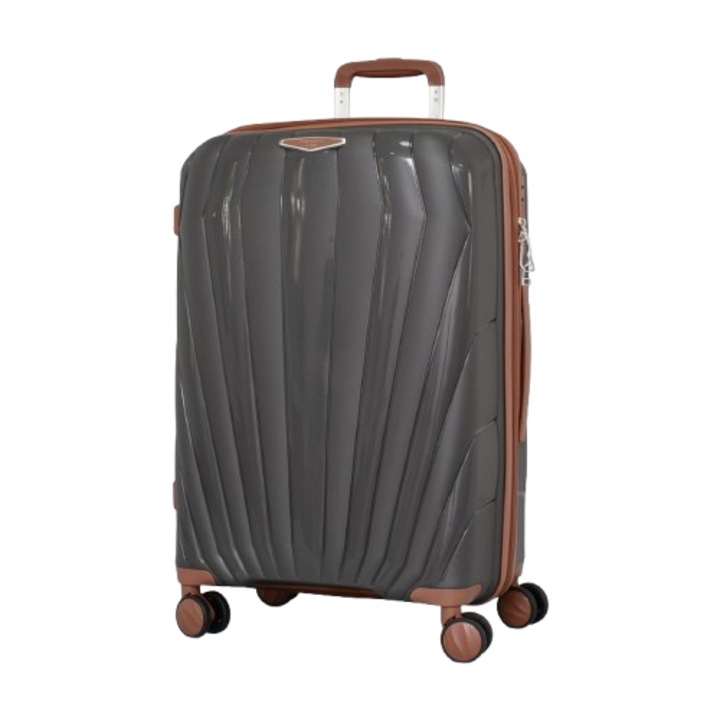 Куфар PERFECT++LINE PP 8011, Разширител, 65/44/27 см, Тъмносив