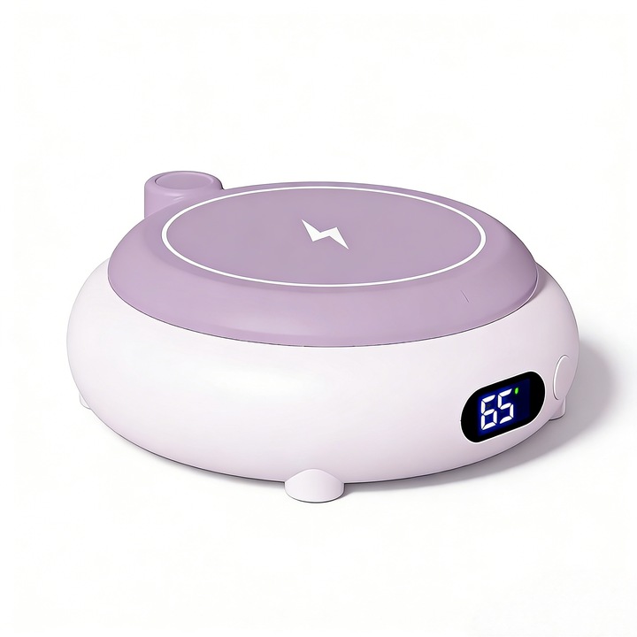 Incalzitor pentru cana · Pad incalzitor inteligent cu temperatura constanta, incalzire rapida, incarcare wireless, afisaj LED, reglare temperatura in 3 trepte, control tactil, birou, acasa, dormitor, cadou ideal