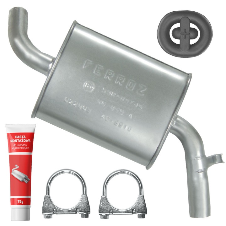 Toba de evacuare set Ferroz pentru Volkswagen Jetta II 2, 1.3/1.6, 1985-1991, elemente montaj incluse, rezistent la coroziune