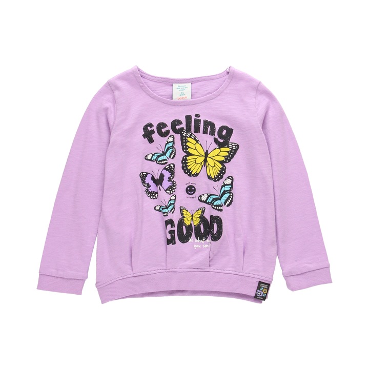 Tricouri fete Boboli, bumbac better cotton, imprimeu fluturi, mov, Mov
