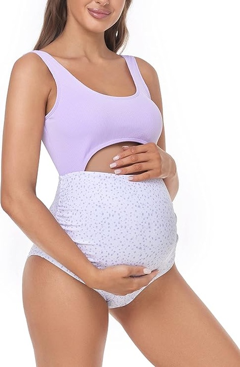 Бански костюм, лилав, на точки, S INTL