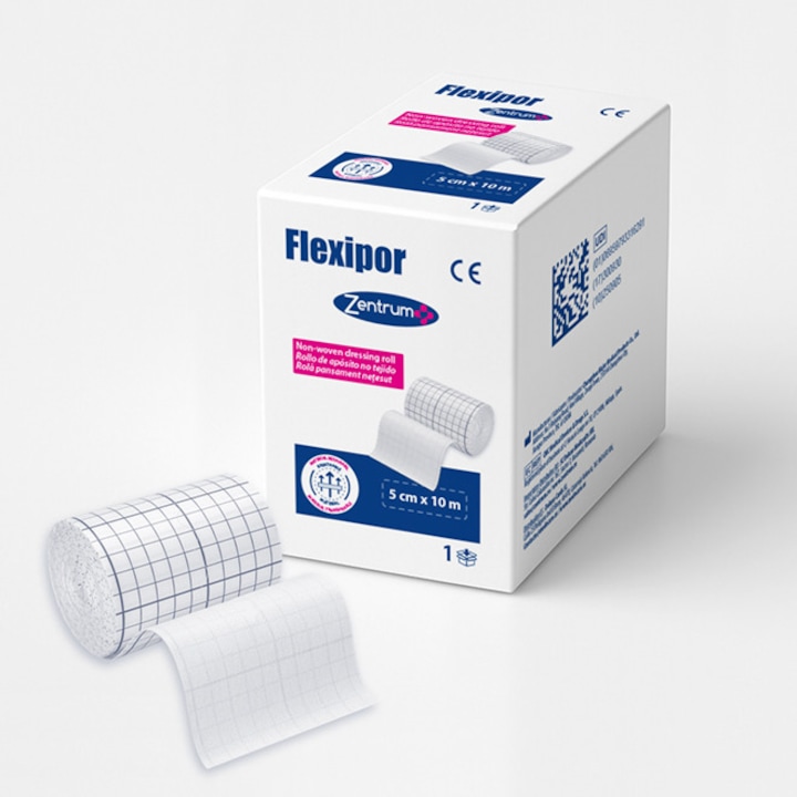 Plasture elastic hipoalergenic rola pansament netesut 5 cm x 10 m