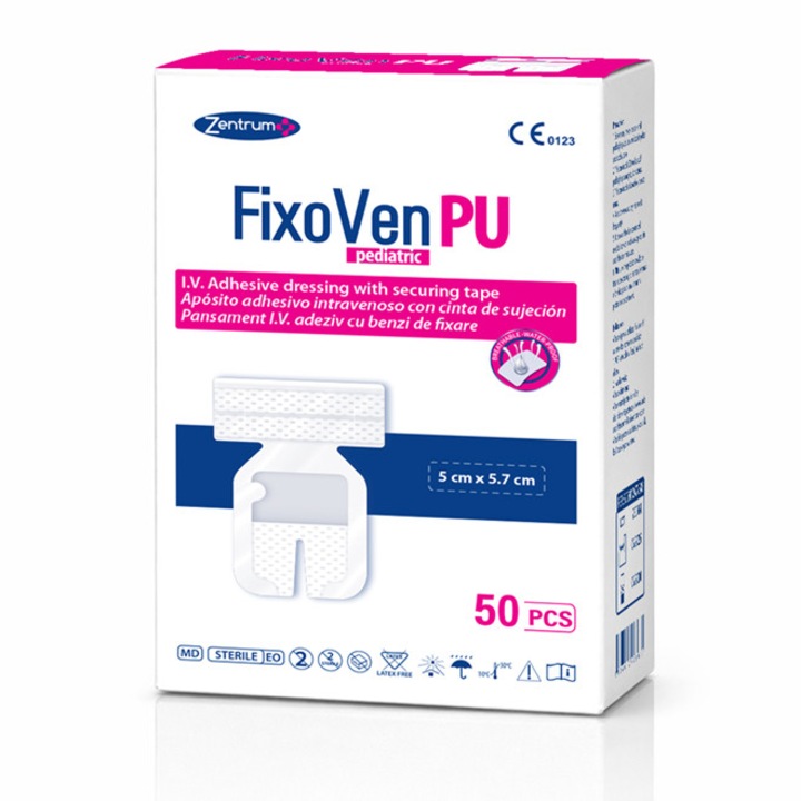 Átlátszó ablakos rögzítő tapasz kanülhöz, gyermekeknek, 5 x 5,7 cm, doboz 50 db