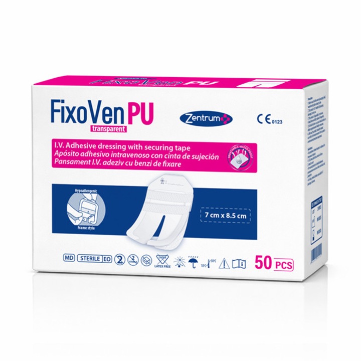 Átlátszó ablakos rögzítő tapasz kanülhöz 7 cm × 8,5 cm, doboz 50 db