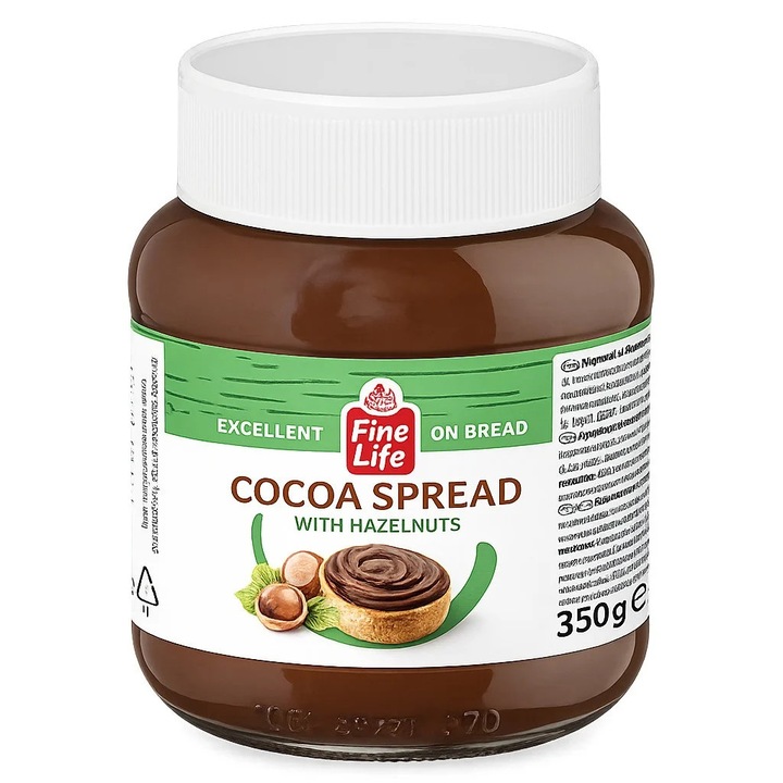 Crema Tartinabila cu Cacao si Alune, Fine Life, 350 g