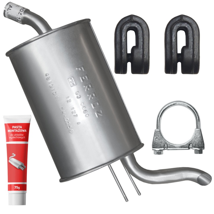 Tarie finala Ferroz pentru Renault Twingo 1 I 04.1993 - 12.2007, 1.2i, set cu elemente de montaj, inclusiv pasta montaj 75g