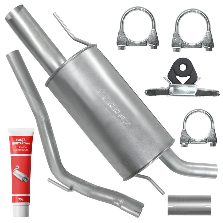 Toba Ferroz pentru Volkswagen Transporter T4 IV 2.0i 2.5i 2.8 VR6, set cu elemente de montaj, dublu aluminiat