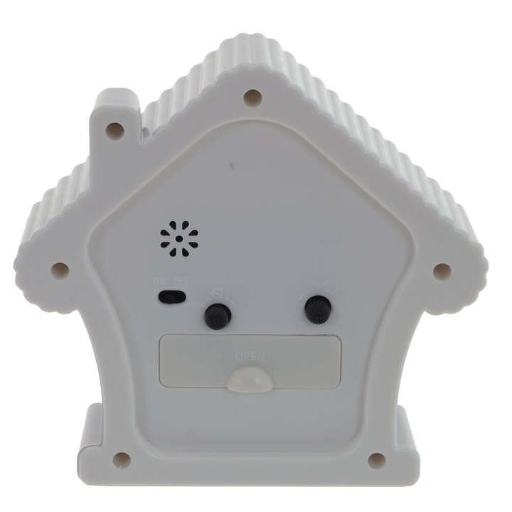 Házikó alakú gyermek ébresztőóra macaron mintával többféle színben Torch - Fehér