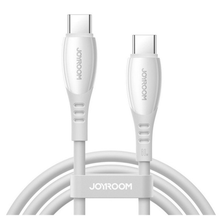 Joyroom vibrant adatkábel, type-c - type-c, 60w, gyorstöltő, 120cm, fehér