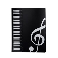 JALWO Dosar pe partituri A4, 40 pagini, Fiecare pagina poate depune 80 de pagini, special conceputa pentru partituri de chitara, partituri A4, partituri de muzica si partituri de pian, Negru