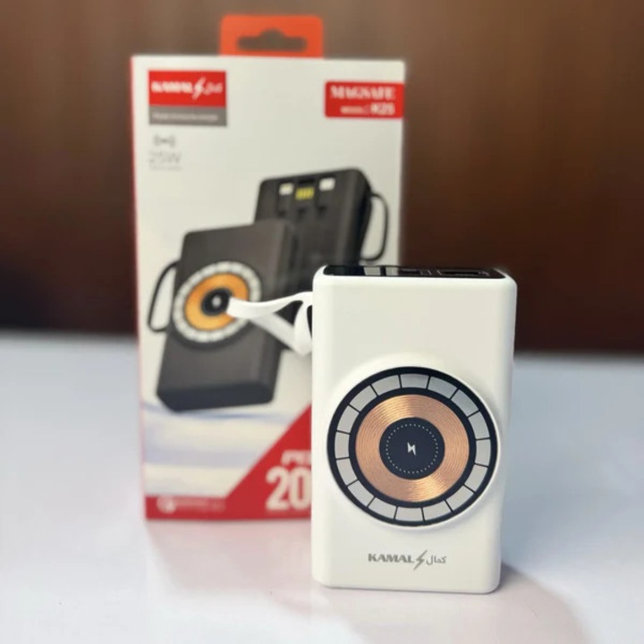 Baterie externă Kamal K25 20000mAh, încărcare prin cablu 65W QC3.0 + încărcare wireless MagSafe 25W