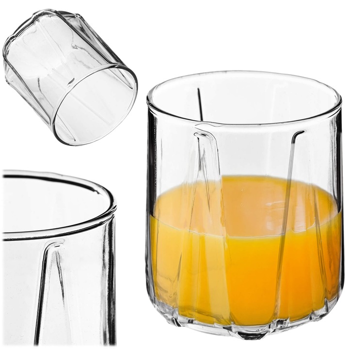 Set 6 pahare KADAX, 310ml, 440ml, 320ml, transparent