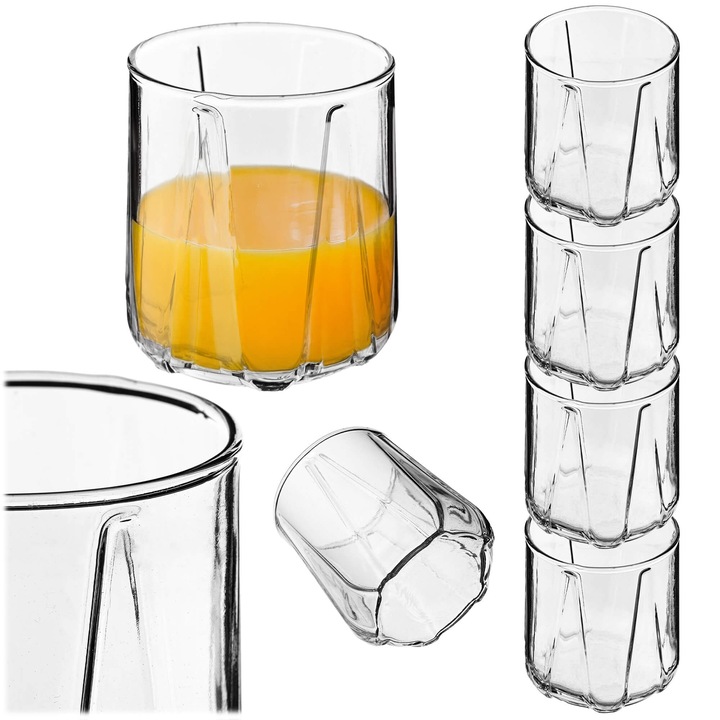 Set pahare KADAX, 6 bucati, 310ml, 440ml, 320ml, transparent