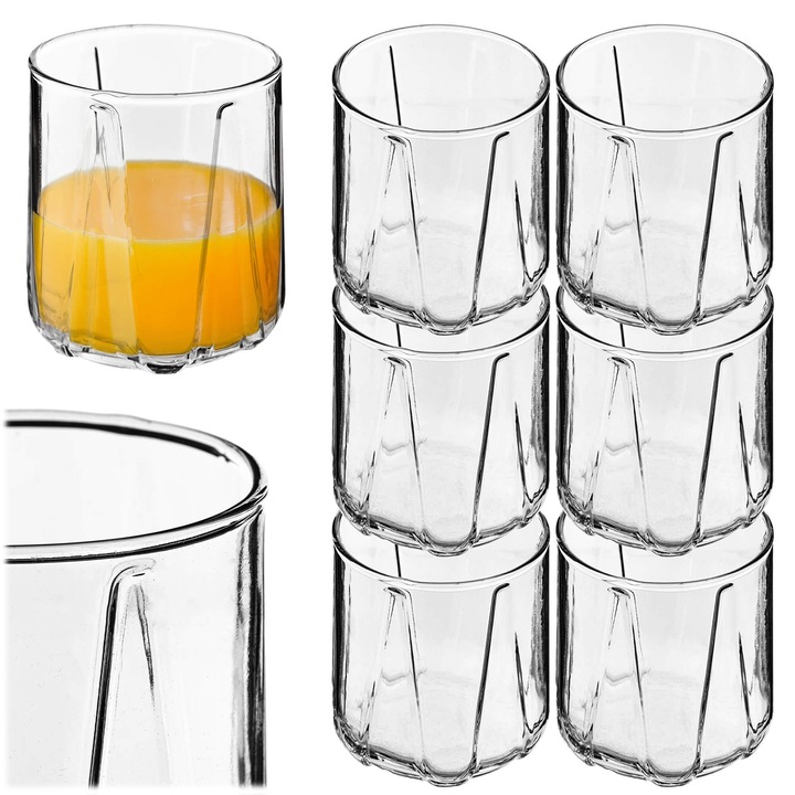 Set pahare KADAX, 6 buc, 310ml, 440ml, 320ml, transparent