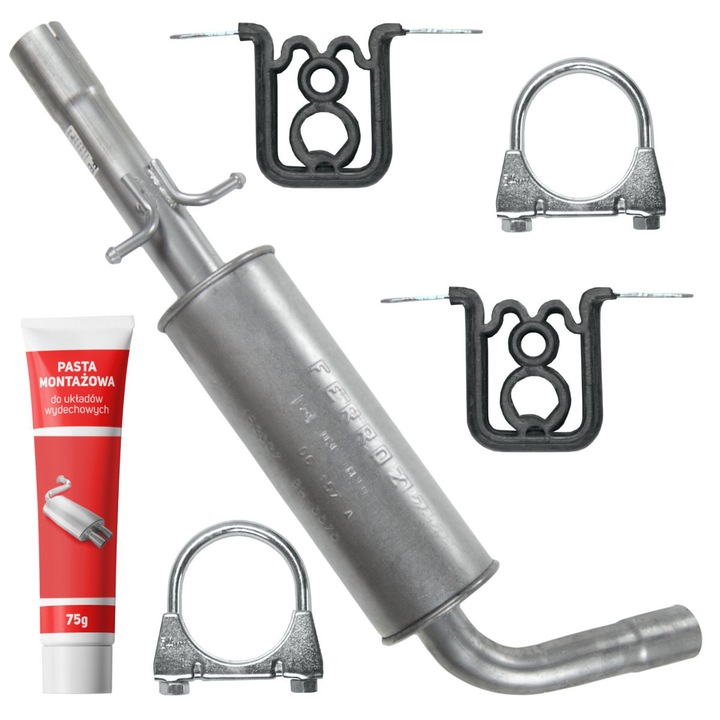 Toba de esapament intermediara, set Ferroz pentru Volkswagen Golf 4 IV 1.8 T 2.3 VR5, elemente montaj, rezistent la coroziune, 10x10cm