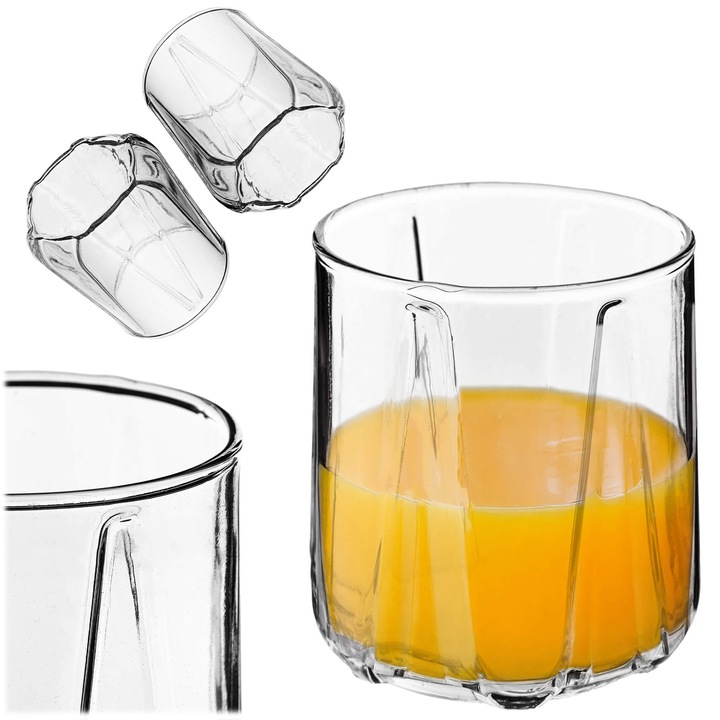 Set 6 pahare KADAX, 310ml, 440ml, 320ml, transparent