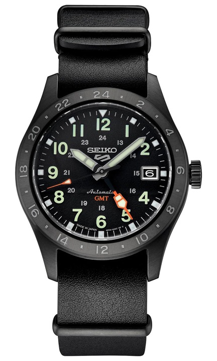 Мъжки часовник Seiko SSK025K1, автоматичен механизъм, неръждаема стомана, черен кожен каиш, размери: 39x47.5x14mm, диаметр на циферблата: 31mm