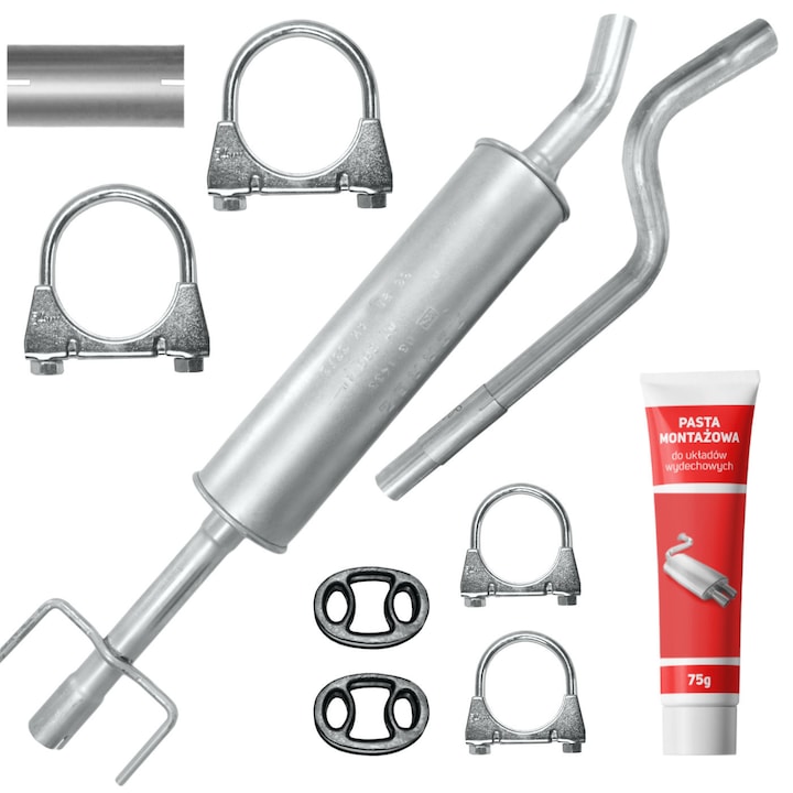 Toba intermediara, Ferroz set cu elemente de montaj pentru Opel Astra G II 2 1.4i, 03.1998 - 12.2009, 1364cm³, 66KW, cu pasta de montaj