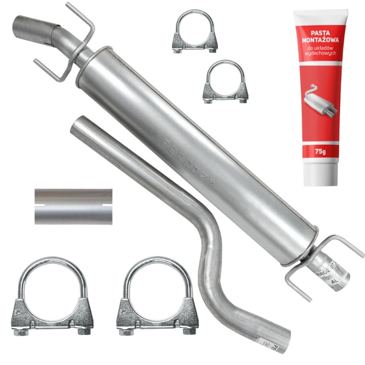 Toba intermediara, set pentru Opel Astra G II 2 2.0 DI DTI 2.2, Ferroz, elemente montaj incluse, otel, 1995cc, 75g pasta montaj