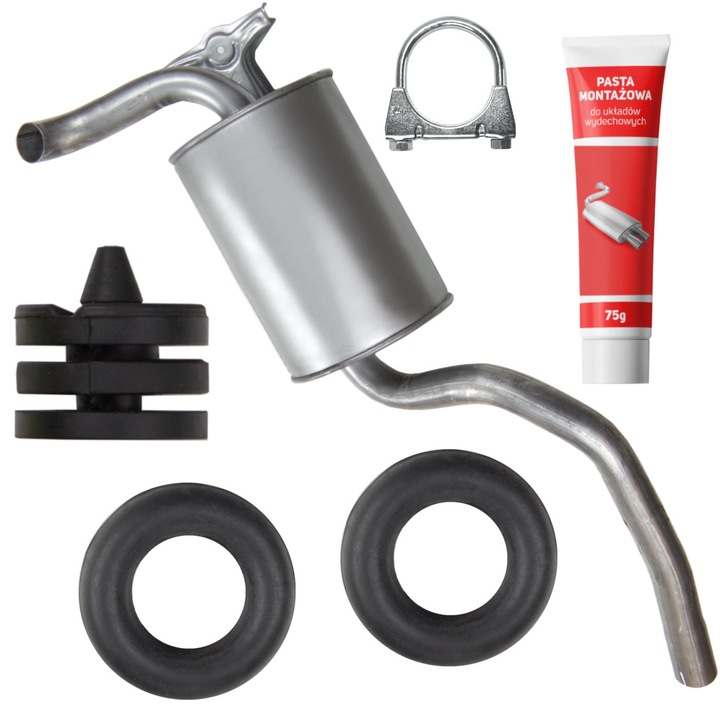 Toba de esapament finala, set Ferroz pentru Mercedes 190 W201 2.0i/2.0D, elemente montaj incluse, rezistent la coroziune