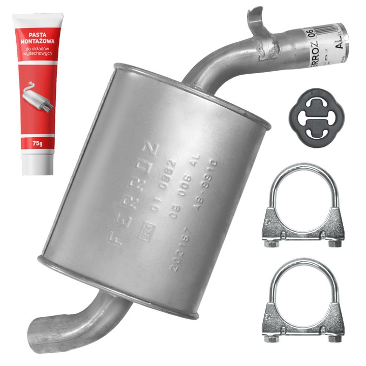 Toba intermediara, central Ferroz set cu elemente de montaj pentru Volkswagen Jetta 2 II 1.8, 1781cc, 62-82KW, cu pasta de montaj 75g