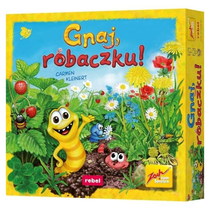 Настолна игра Gnaj, robaczku!, REBEL, пълен комплект, 60 фрагмента, 4 глави, многоцветен