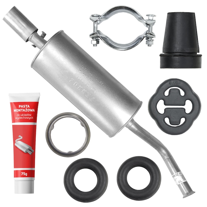 Toba de esapament finala, set cu elemente de montaj Ferroz pentru Audi A6 C4 1.8i 2.0i 2.3i, 06.1994 - 10.1997