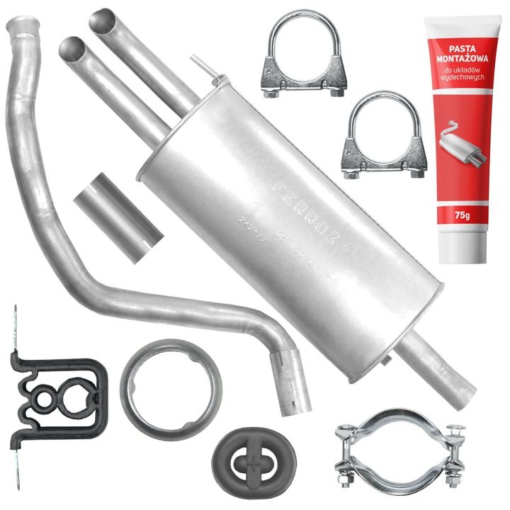 Toba finala Audi 80 B4 1.9 TDI, set cu elemente montaj, otel, 2 piese